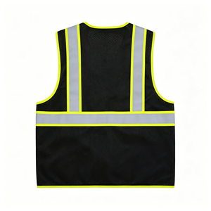 Black Adjustable Cart Attendant Safety Vest One Size Fit All Worker Reflective Clothing - Product Image 3
