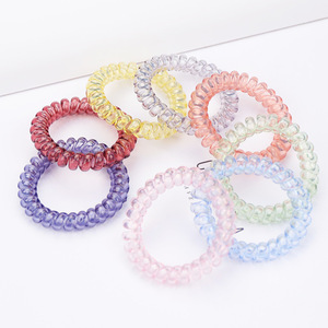 Anneau de cheveux en résine plastique transparente couleur bonbon, style marin frais, accessoires pour cheveux pour femmes, modèle été - Product Image 3