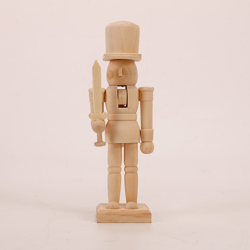 21cm Merry Christmas Paints and brushes Nutcracker puppet soldier wood merry xmas gift christmas DIY painting decor painting