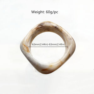 UJBOX Vintage Punk marrón grueso resina acrílico grueso brazaletes geométricos Irregular brazalete pulseras para mujer joyería al por mayor - Product Image 2