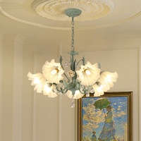 Lampe suspendue LED rétro style champêtre PM, motif fleur de muguet, pour restaurant, chambre, bureau, maison
