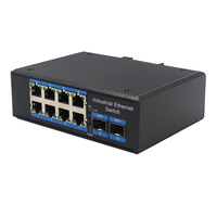 Switch POE Industrial Gigabit de 8 Puertos POE y 2 Puertos SFP, 48V~57V, Switch POE de Fibra Óptica