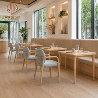 Meubles de restaurant Ron Group Cafe, chaise en bois massif, banquette en tissu, table carrée en bois moderne et luxueuse pour usage commercial