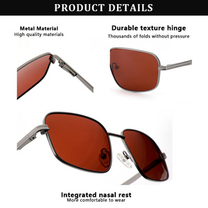 Sunray Double Bridge Round Retro Classic Metal Lightweight Adjustable Nose Pads Unisex TAC UV400 Polarized Sunglasses - Product Image 5