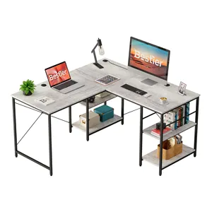 Bestier деревянные частица панель l-образный компьютерный стол офисный ПК для работы в офисе, угловой стол для домашнего офиса