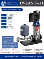 Pompa Booster Frekuensi Variabel Baja Tahan Karat Lingxiao Vertikal Multi-Tahap Sentrifugal 380V Tekanan Konstan Sekunder OEM