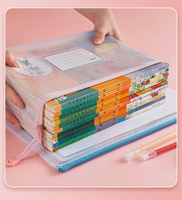 Morandi A4 Fichier Organisateur Poches Dossier En Plastique Transparent Papeterie Fermeture Éclair Sac Documents Pochette Supporitng Personnalisé
