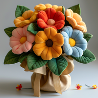 Coussin Vente Chaude Main Fleur En Peluche Jouets Hambourg En Peluche En Peluche Jouets Saint Valentin En Peluche Bouquet De Fleurs Cadeau