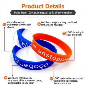 Bulk Wholesale Custom Logo Silicone Wristbands for Sports Event Charity Fundraiser Concert Advertising Promotional Gifts - Product Image 3