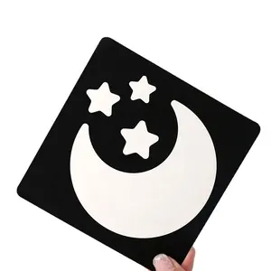 Schwarze und weiße Visuekkarten hoher Kontrast Spiel Stimulation Lernen kognitive Karten schwarzes weißes Papier pädagogisches Spielzeug