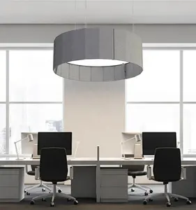 ECOJAS Luz acústica moderna para escritório, iluminação com novo design, simplicidade, certificação de segurança contra incêndio, luminária pendente LED acústica