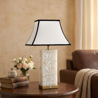 Lampes de table flexibles sans fil en marbre d'alabâtre, style nordique moderne de luxe, blanc et or, forme champignon flocon de neige, pour salle à manger