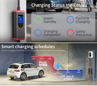 Nouvelle station de recharge portable pour véhicules électriques de 11 kW 16 A Type 2, courant réglable, étanche IP65, câble de 5 m, pour la maison