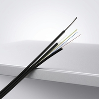 Kabel Drop Outdoor 4 Core FTTH Alchuang Fast Delivery GJYXCH dengan Penyangga Logam LSZH Putih/Hitam