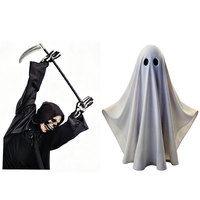 Autocollants de fenêtre Halloween Grim Reaper et Fantôme, Décalcomanies murales statiques Squelette et Scythe de la Mort, Décoration de vitre avant, Ornement de fête