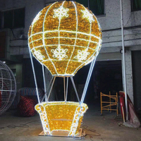 Lumières LED 3D en forme de montgolfière pour Noël et les fêtes, prix de gros, utilisation extérieure, décoration de paysage de mariage, indice de protection IP65, télécommande