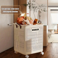 Panier à linge pliable en plastique durable avec structure creuse ventilée pour la vente en gros domestique