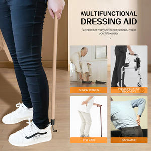 Op Maat Gemaakte Dressing Stick Met Compressie Sok Helper Schoen Hoorn Nemen Schoenen En Sokken Terug Krabber Sok Dressing Hulpmiddel - Product Image 3