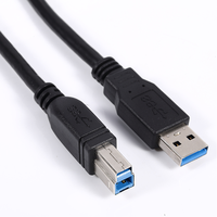 Kabel Pengisi Daya Printer USB 3.0 AM ke BM, Kabel Data Transfer Pengisian Cepat Berbahan Nilon Kepang 1m Hitam