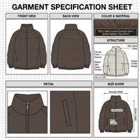 Blouson matelassé zippé 100 % nylon enduit pour homme et jeune homme, style coréen décontracté, col montant, coupe courte ample, hydrofuge et respirant