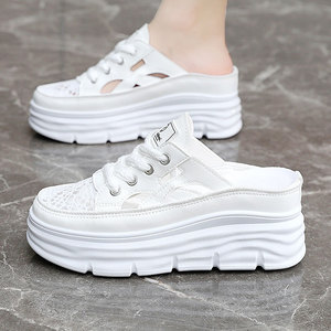 Nouvelles chaussures d'été pour femmes W3663, petites chaussures <span class=keywords><strong>blanches</strong></span> creuses, chaussures décontractées confortables pour femmes, chaussures à talon compensé - Product Image 4