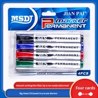 Marqueurs Plastiques Quatre Couleurs pour Tableau Blanc Double Face Grande Capacité à Base d'Huile Vente en Gros Fournisseur Direct