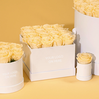 Lovebay Valentines Kerstdag Cadeau Onsterfelijke Geconserveerde Rozen Donkerroze Geel Geconserveerde Bloemen Rozen Doos Met Geconserveerde Rozen