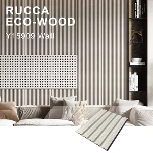 Rucca ติดตั้งง่ายวอลนัทสี Eco ไม้ลามิเนตตกแต่งผนัง156*9แผง WPC