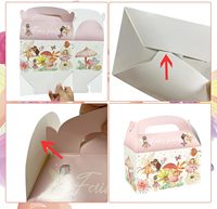 Lot de 12 boîtes à friandises en carton pour fêtes de fées Boîtes à friandises mignonnes pour fêtes d'anniversaire
