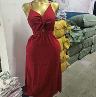 Robe imprimée sexy à bretelles et col en V avec dos ouvert pour femme, collection été HLY – Vente en gros de robes tendance pour femmes