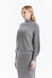 Pull en cachemire pur à 100% pour femmes, col roulé haut, tricoté plat, décontracté pour l'hiver - Product Image 3