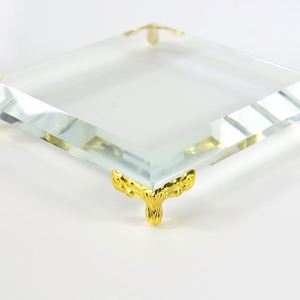 Support de lampe en cristal de haute qualité avec base carrée en verre et métal pour la décoration, recharge USB, décorations en cristal en gros - Product Image 3