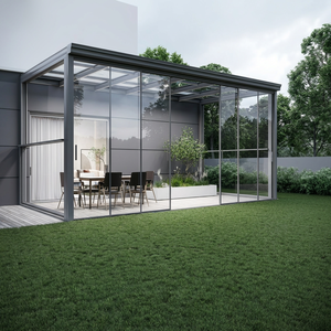 Moderna Terraza Triangular de Vidrio Templado y Aleación de Aluminio para Patio Exterior, Balcón, <span class=keywords><strong>Hotel</strong></span> y Jardín, Diseño de Construcción de Cerramientos - Product Image 2