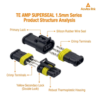 18AWG Voiture Mâle Femelle Étanche Fil Électrique Connecteurs Plug Socket Kit Avec 10cm Fil Superseal 1.5mm Série 282107-1