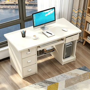 Bureau d'<span class=keywords><strong>ordinateur</strong></span> moderne avec tiroirs <span class=keywords><strong>et</strong></span> rangements, table d'étude blanche <span class=keywords><strong>pour</strong></span> la maison, bureau PC avec plateau <span class=keywords><strong>pour</strong></span> clavier <span class=keywords><strong>et</strong></span> support <span class=keywords><strong>pour</strong></span> unité centrale - Product Image 5