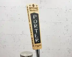 Poignée de robinet en bois noir et blanc, avec capuchons décoratifs personnalisés, pour la bière