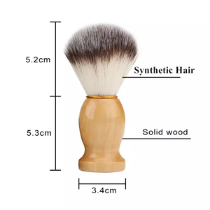 Pinceau de rasage de coiffeur à manche en bois naturel, poils en nylon synthétique doux, <span class=keywords><strong>blaireau</strong></span> de rasage de qualité pour hommes - Product Image 6