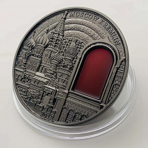 2012 moneda conmemorativa de Rusia 40mm níquel plata UV impreso Metal artesanía con arquitectura del Kremlin Cruz tema Memorial - Product Image 4