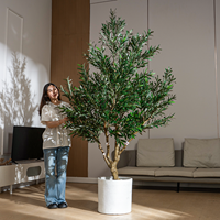 Arbre d'olivier artificiel élégant et de haute qualité pour la décoration murale intérieure, en plastique PE, durable et écologique