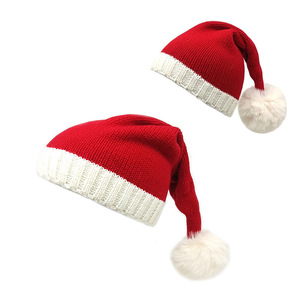 2023 Youmite nouveauté <span class=keywords><strong>2</strong></span> Styles hiver tricoté chapeau de noël avec motif imprimé solide Pom en acrylique pour adultes - Product Image 2