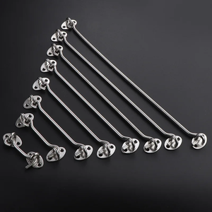 Verrou de fenêtre avec interrupteur de sécurité, crochet de fenêtre de cabine, loquet de porte silencieux avec vis, en acier inoxydable noir - Product Image 4