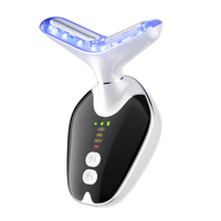 Masseur portable pour le visage et le cou rechargeable par USB, 7 couleurs, avec télécommande sans fil, multifonctionnel pour le bureau et la maison