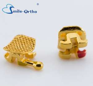 Staffa placcata oro ortodontico dentaria MIM bretelle metallo oro lucido staffe in metallo Orthodonia 022 018 Roth - Product Image 3