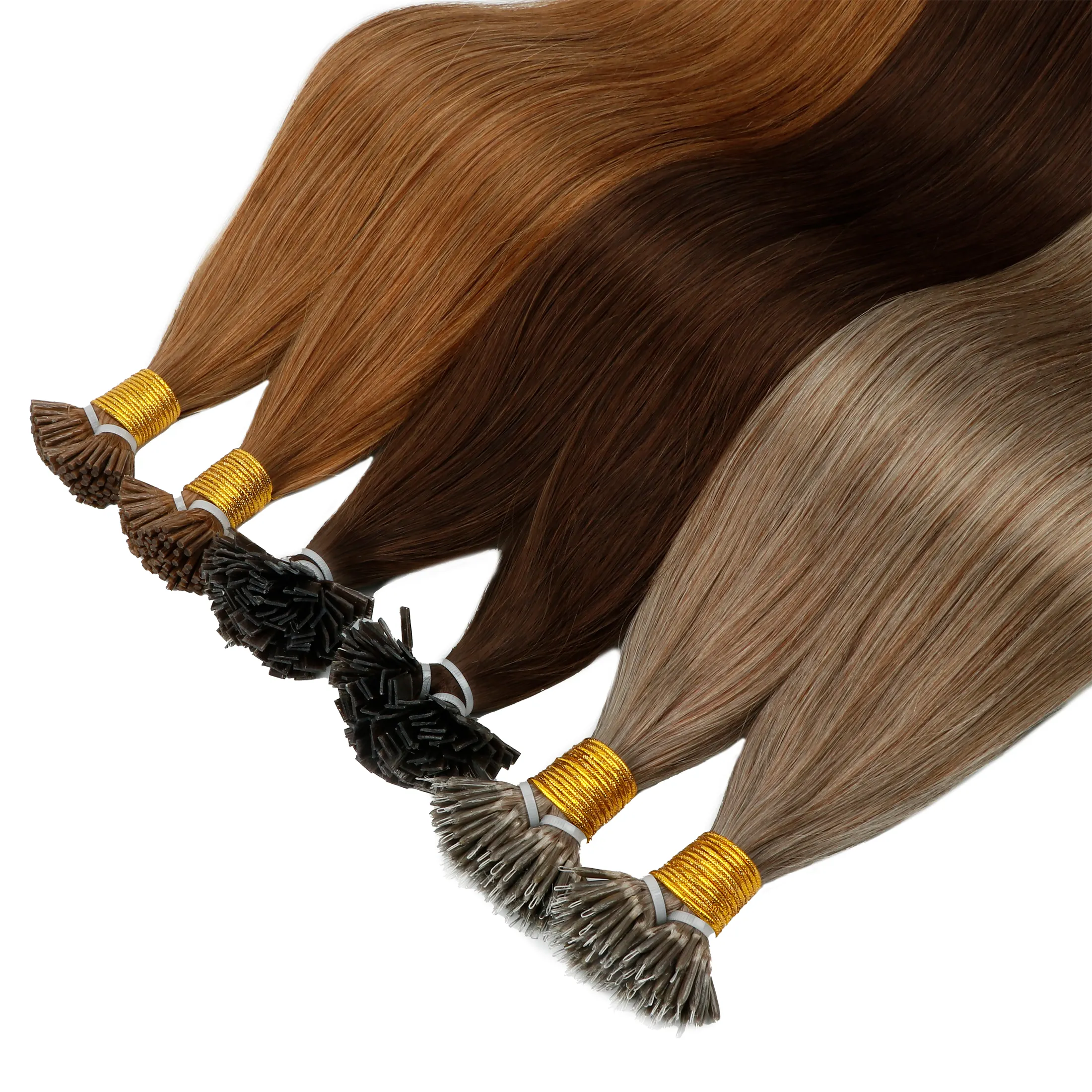 High Quality Russian Raw 12A I Tip Hair Extensions Double Drawn Remy Virgin I Tip Human Hair Extensions