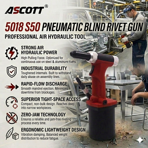 <span class=keywords><strong>Remachadora</strong></span> Neumática Hidráulica de Aluminio ASCOTT 5018 S50, <span class=keywords><strong>Remachadora</strong></span> Industrial y de Bricolaje, Pistola <span class=keywords><strong>Remachadora</strong></span> de Descarga Rápida - Product Image 2