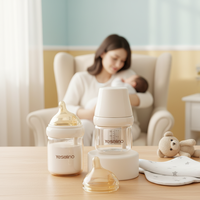 Biberon en verre résistant à la chaleur, personnalisé, OEM, ODM, sans BPA, pour bébé, avec tétine en silicone anti-colique, biberon pour l'alimentation du bébé