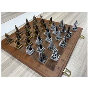 Compagnia petrolifera regalo estivo 3D in metallo per scacchi piattaforma di trivellazione petrolifera per bambini paesi mediorientali promozionali internazionali - Product Image 5