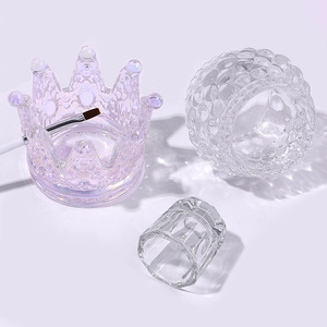 Gobelet en verre à strass pour poudre acrylique, coupelle de nettoyage pour pinceaux de manucure, outil pour ongles - Product Image 2