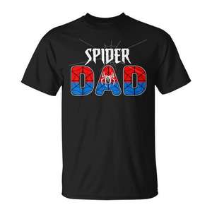 T-shirt Spider Dad en coton noir, unisexe, taille moyenne pour adulte, cadeau pour la fête des pères - Product Image 1