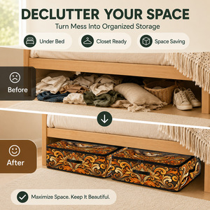 Nueva Caja de Almacenamiento Impresa de Tela No Tejida para Debajo de la Cama, Ideal para Edredones, Ropa y Juguetes, Directo del Fabricante - Product Image 6